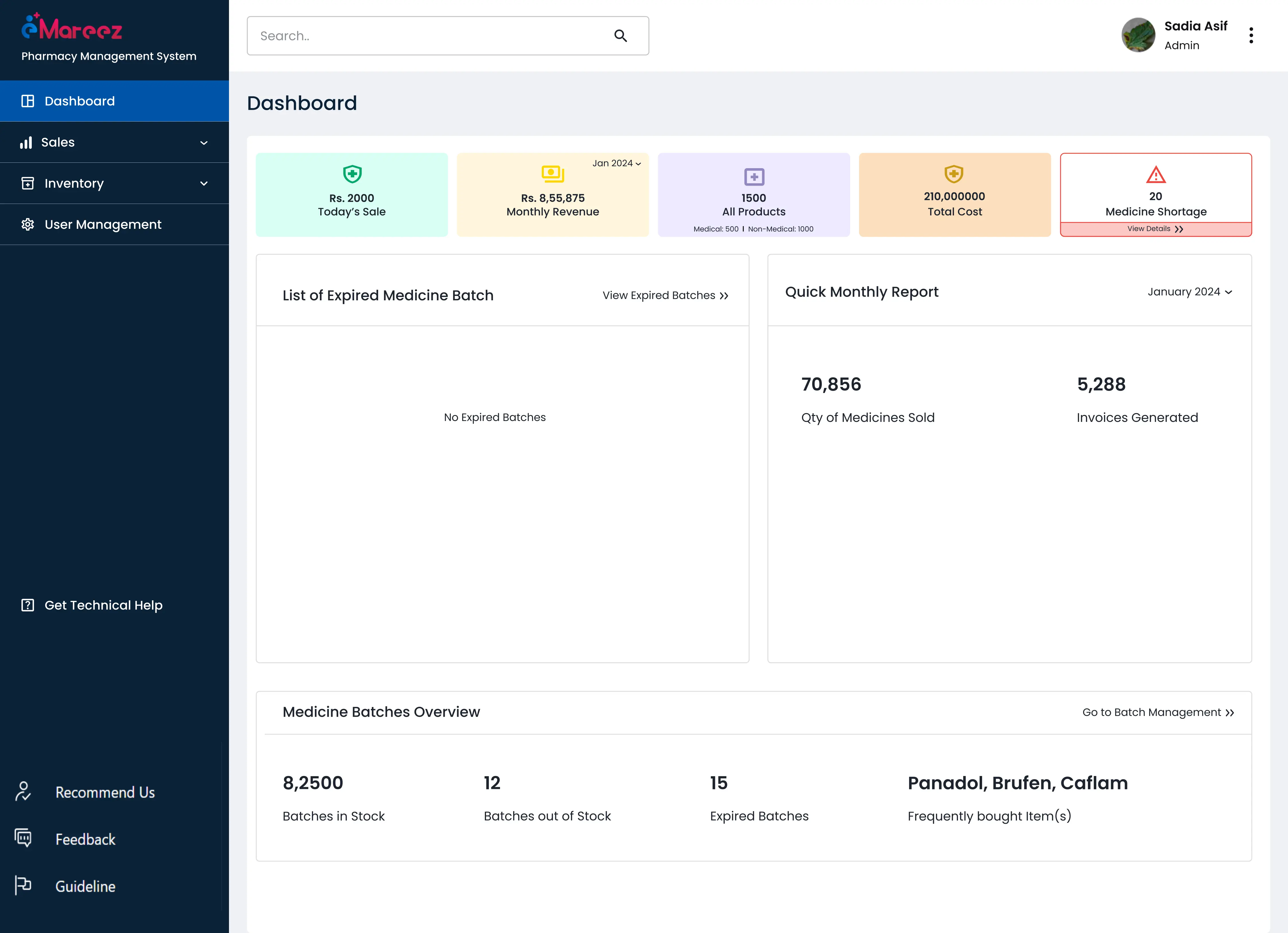 Pharmacy inventory tracking using EMR software
